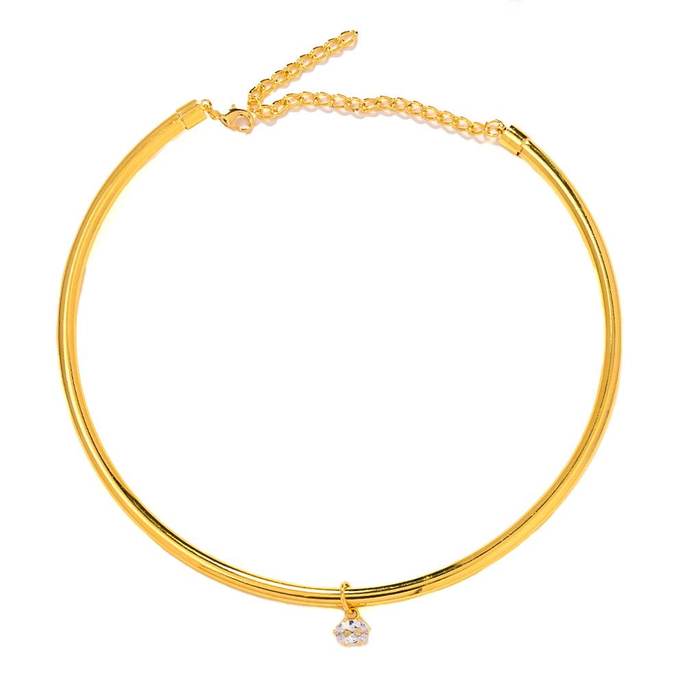 Water Drop Collar Personalized Gold Ring Shape Adjustable Collar Temperament Versatile Style Necklace