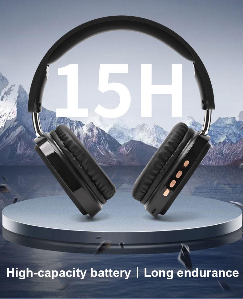 Surround Stereo Sound Wireless Bluetooth Headphones Over Ear Headset Noise Reduction Sports Gamer Earphones HD Mic Support TF/FM