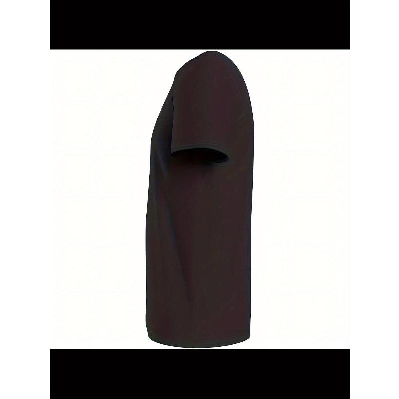 European Sizes Men's Classic T-Shirt with Detailed Dog Print , Short Sleeves, Round Neck, Machine Washable, All-Season Comfort