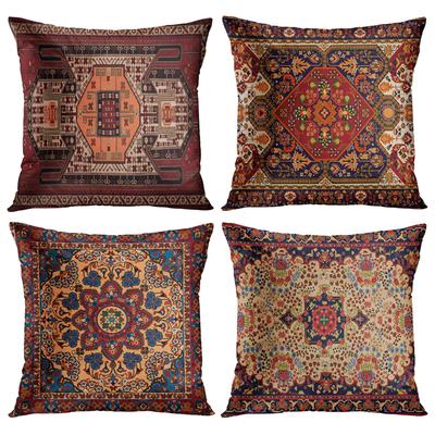 Red Moroccan Ethnic Pattern Petal Short Plush Pillowcase Sofa Cushion Cover Home Decoration Can Be For You 40X40