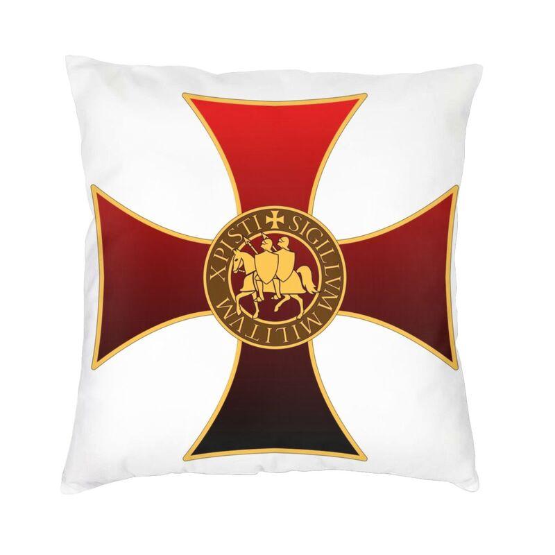 Mittelalterliches Tempelritterkreuz Kissenbezug 40x40cm Heimdekoration 3D-Druck Christlicher Kreuzritter Krieger Dekokissen