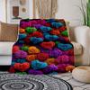 Colorful Rose Heart Fabric Print Upholstery MaterialBlanket Flannel Throw Blanket for Sofa, Bed, Travel, Camping, Office, Couch, Chair, And