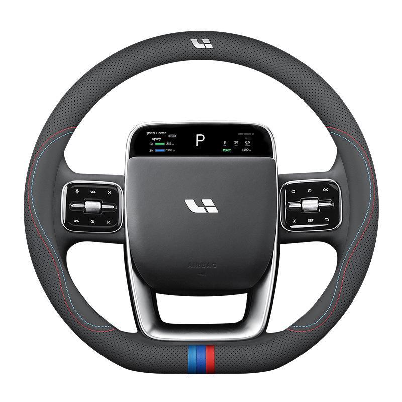 Genuine Leather Steering Wheel Cover for L6-L9 and Ideal ONE Car Interiors