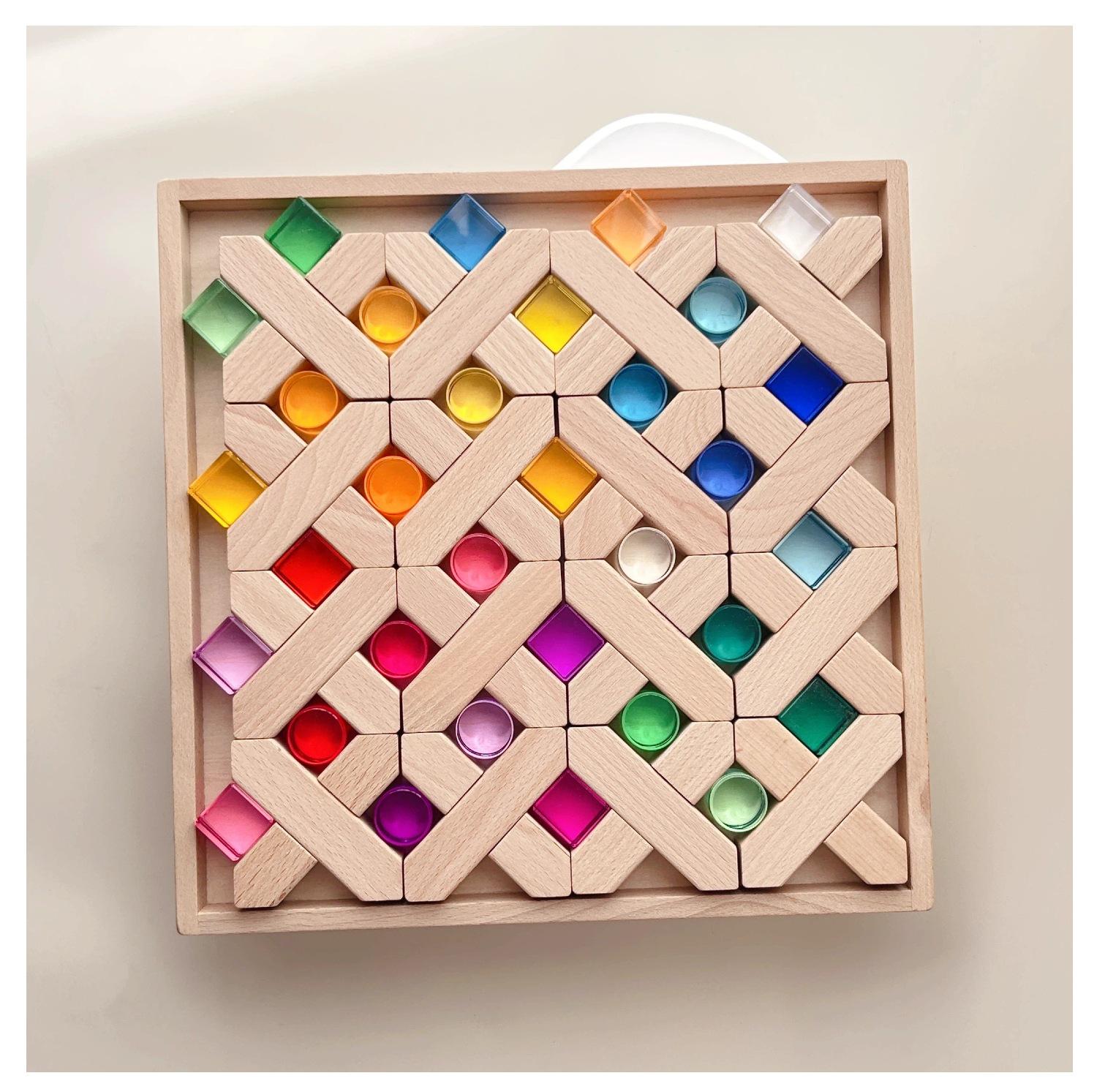 Fairytale Wooden Castle & Acrylic Building Blocks for Kindergarten