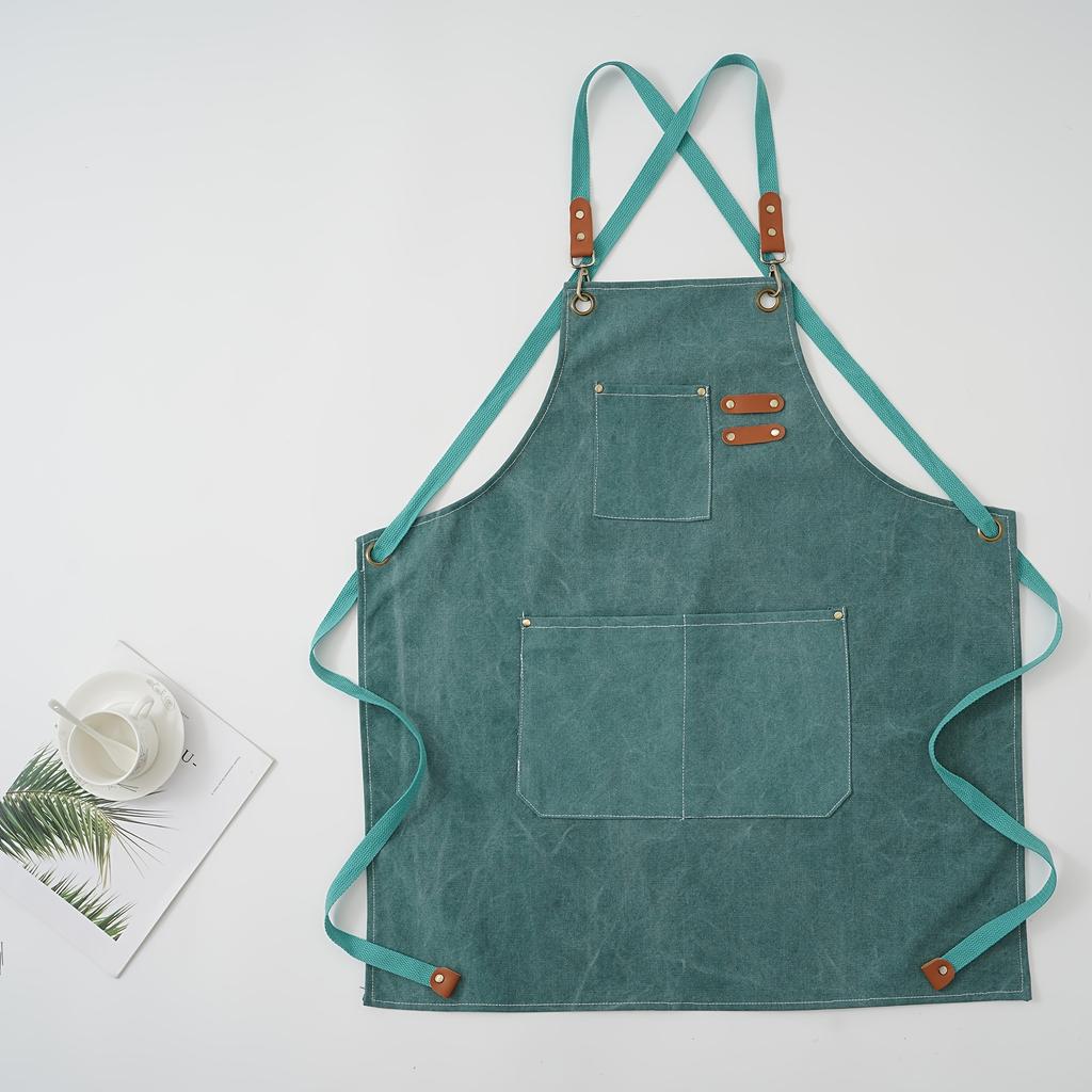 Durable Build  Thick Canvas Apron in Light Color Ideal for Kitchen, Baking, Barista, Hairdresser Painter Work,Durable Kitchen Apron Stylish Workwear
