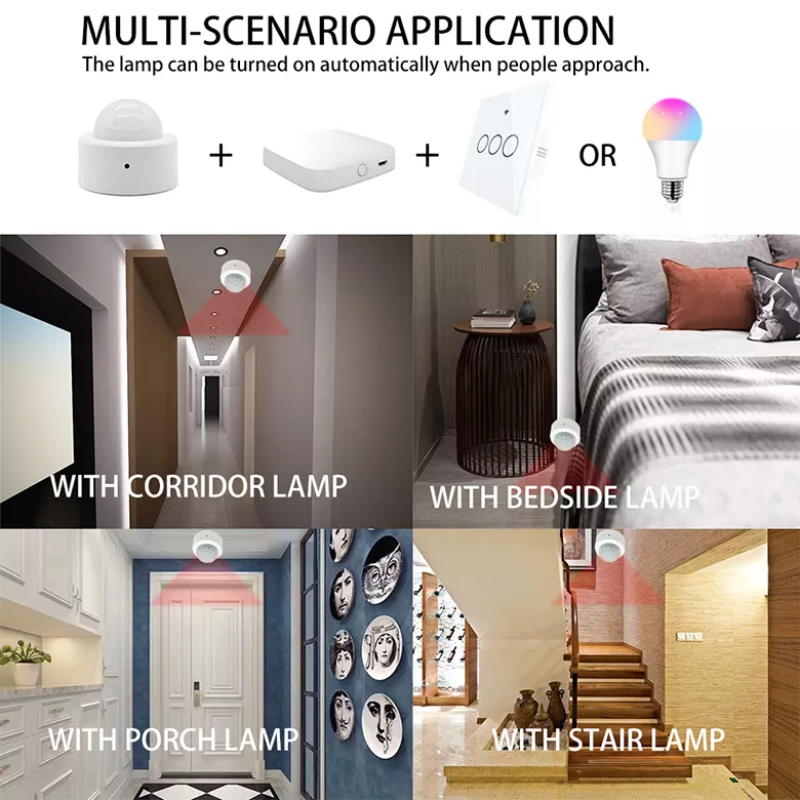 Mini Tuya Zigbee PIR Motion Smart Sensor Wireless Body Infrared Detector Security Smart Life App Control Alexa Google Home