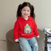 Christmas Plush Hoodie 3-12 Years Old Girls Pullover Sweater Autumn And Winter Children Hooded Top