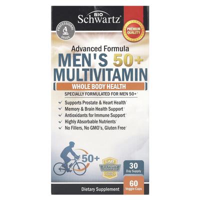Multivitamines pour Hommes de plus de 50 ans, Capsules Végétales 60
