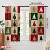 2pcs,2D plane printing Contemporary Curtains Christmas patchwork2 Polyester Easy Install (without rod) Decorations Outdoor for