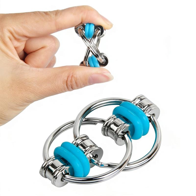 Flippy Bike Chain Fidget Toy Metal Rings Adhd Anxiety  Stress Relief Gifts Cool Gadgets For Adults Teenagers Boys Girls