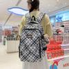 Schoolbag fashionable large-capacity backpack new casual plaid simple backpack junior high school students class commuting schoolbag
