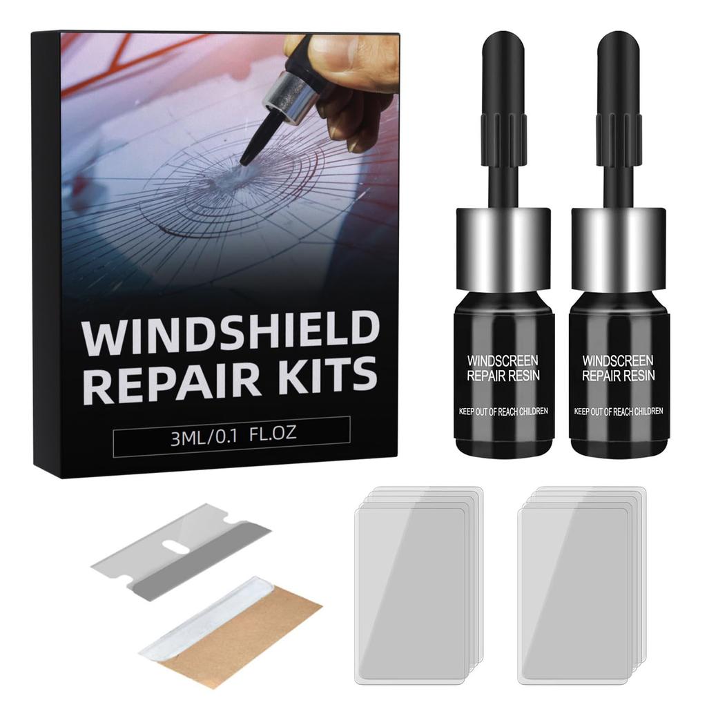 Windshield Crack Repair Kit,2026 Upgrade 2 Bottles Nano Glass Crack Repair Liquid Quick Windshield Repair for Chips and Crack