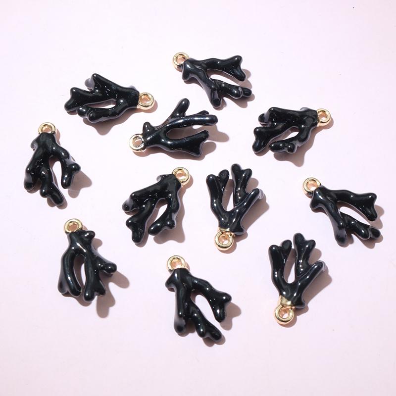 20pcs 16x10x5mm 3D Enamel Coral Charms Pendant Alloy Metal DIY Jewelry Making Accessories for Bracelet Earrings Necklace