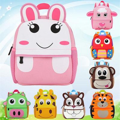 Mochilas infantis de animais 3D, design de marca, mochilas para meninos e meninas, mochilas escolares de neoprene para crianças, bolsa de desenho animado para jardim de infância