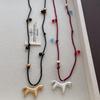 Cute Smooth Surface Matte Color Cartoon Horse Pendant Necklaces for Women Adjusting Multicolor Beads Rope Sweater Chain