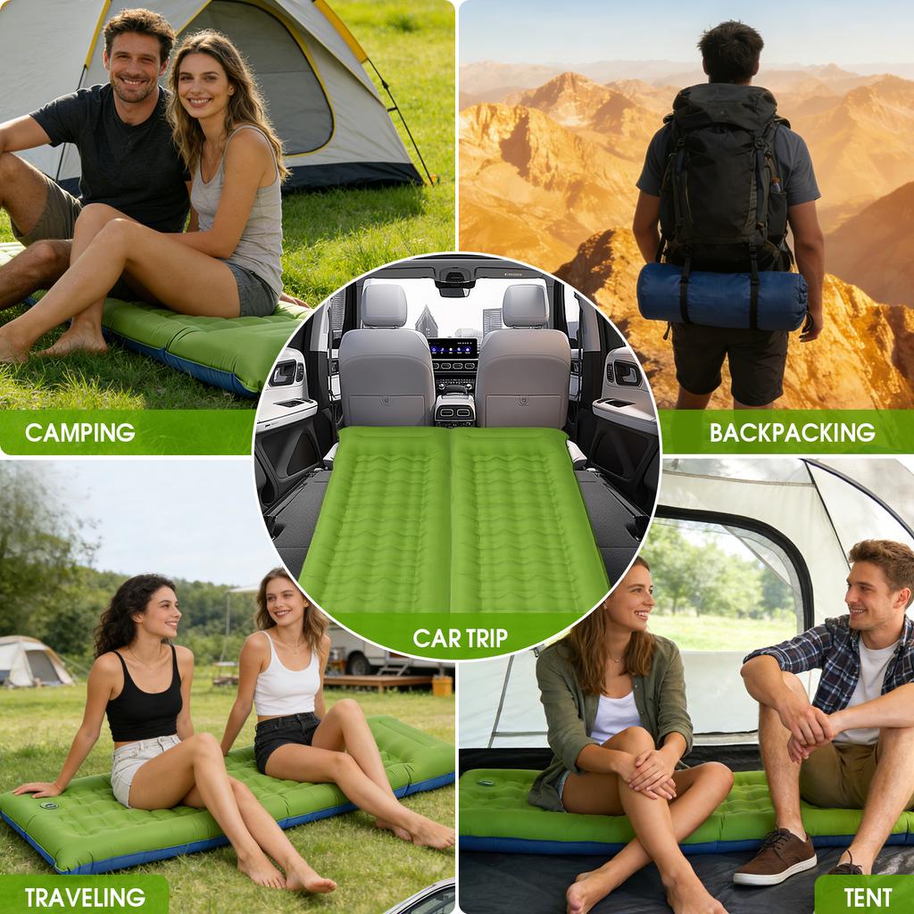 CAMFUNNY Tragbare TPU Dicke Leichte Wasserdichte Matratze Eingebaute Pumpe Faltbar Leicht zu Tragen Kompaktes Design für Wandern Reisen