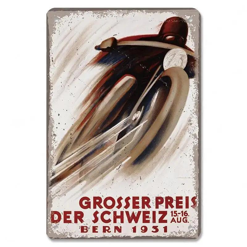 Vintage Metal Sign Motorcycle Poster Decor TT Racing Metal Tin Plate Living Room Wall Garage People's Cave Restaurant Art Decor