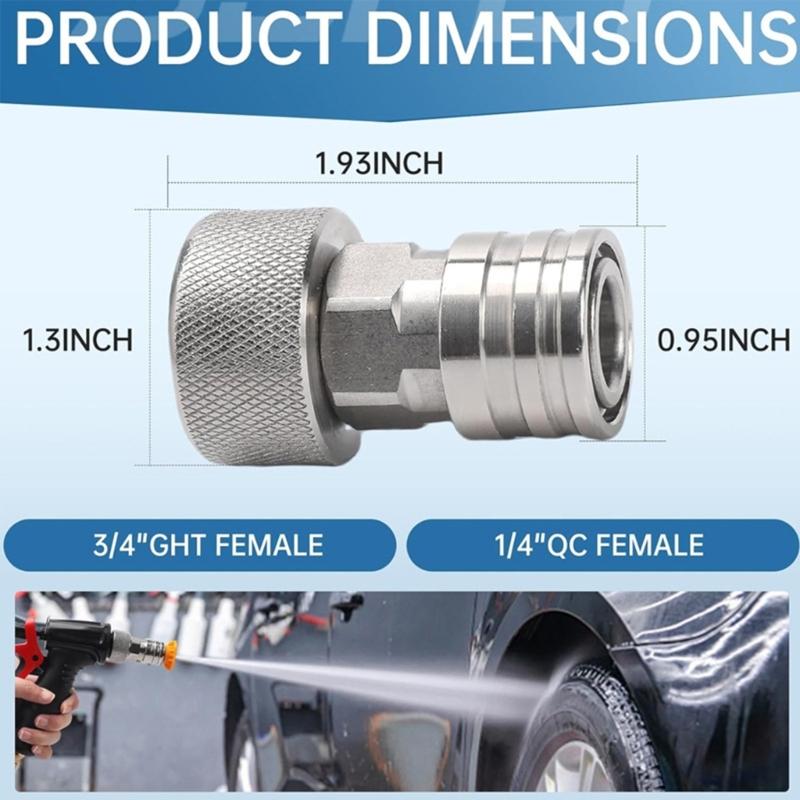 Professional 3/4 Inch To 1/4 Inch Garden Hose Connector Adapter For Efficient Water Flowing And Leakproof Seal