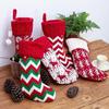 1 Pcs New Christmas Ornaments Knitted Christmas Stockings Yarn Socks Red And White Elk Gift Bag Children Gift Bag Decorate