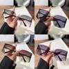 Vintage Frameless Curved Sunglasses With Letter Decor For Summer Outings And Fashion Wear