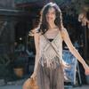 Women's Hollow-Out Tassel Knit Camisole Vest - Sexy Sleeveless Summer Top