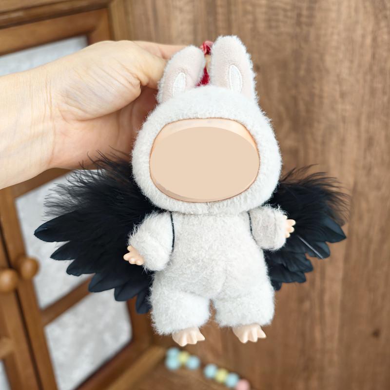 [Cloth Only] 17cm Doll Clothes Black White Feather Wing Pendant Creative Soaring Angel Exquisite Accessories Polyester Cotton 14
