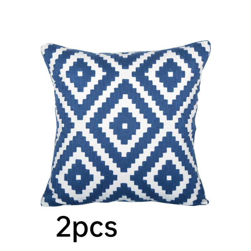 Sada 2 vyšívaných dekorativních povlaků na polštáře Pohovka Čtvercové povlaky na polštář Polštář do ložnice Pohovka Farmhouse Decor 18x18 palců