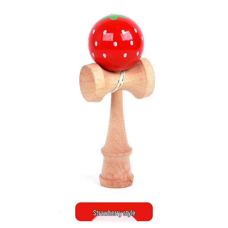 Traditional Bamboo Wood Kendama Skill Toy - Puzzle Ball and Sword Gift
