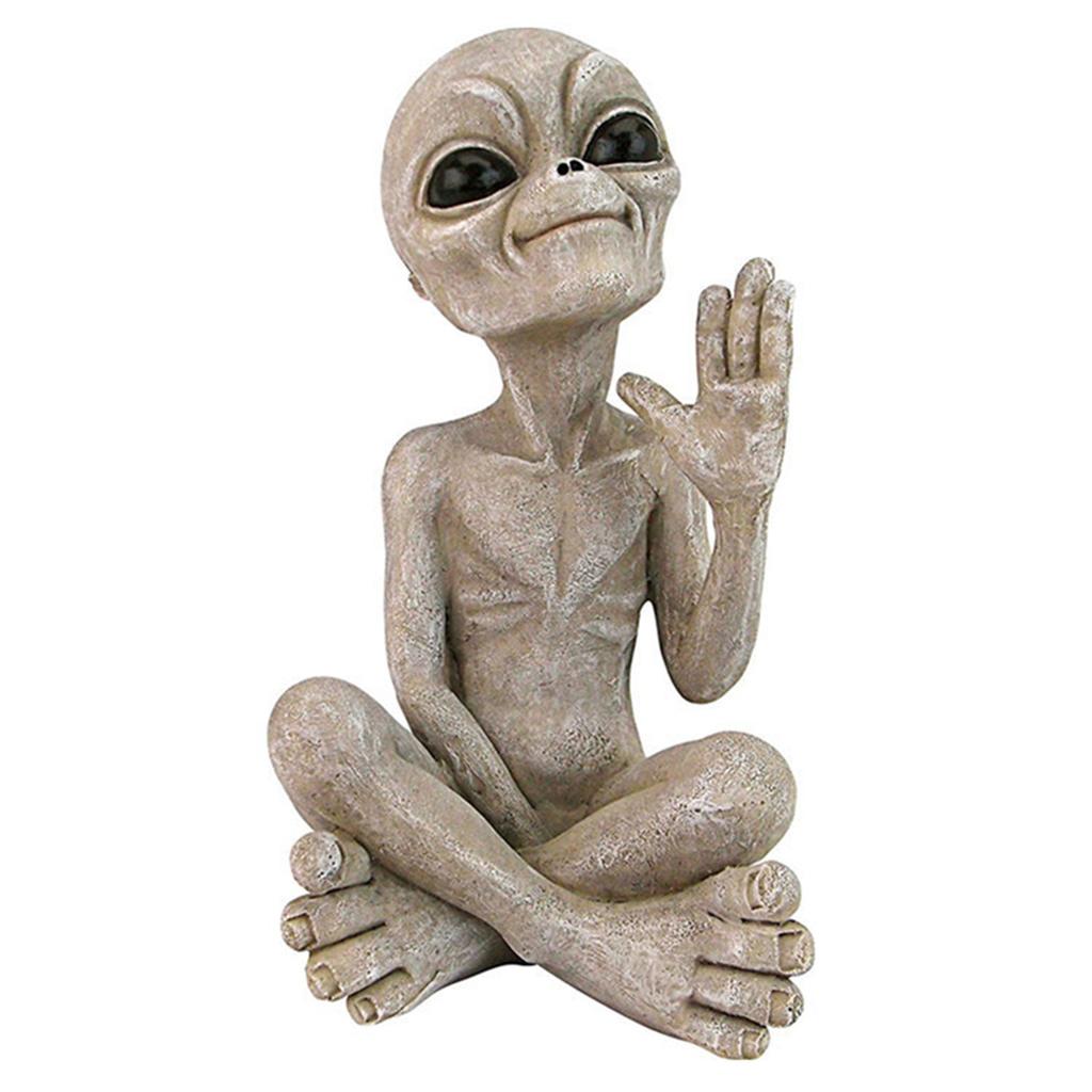 Dropshipping Outer Space Alien Statue Martians Garden Figurine Set For Home Indoor Outdoor Figurines Garden Ornaments Miniatures