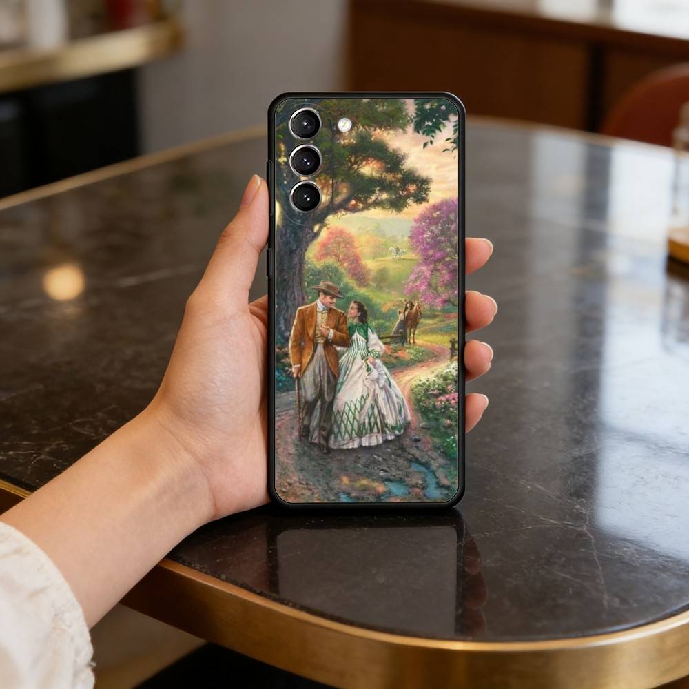 Love Gone with the Wind Phone Case For Samsung S25,24,23,22,30,21,10,9,Ultra,Plus,Lite,FE,4,5 G Soft Black Case