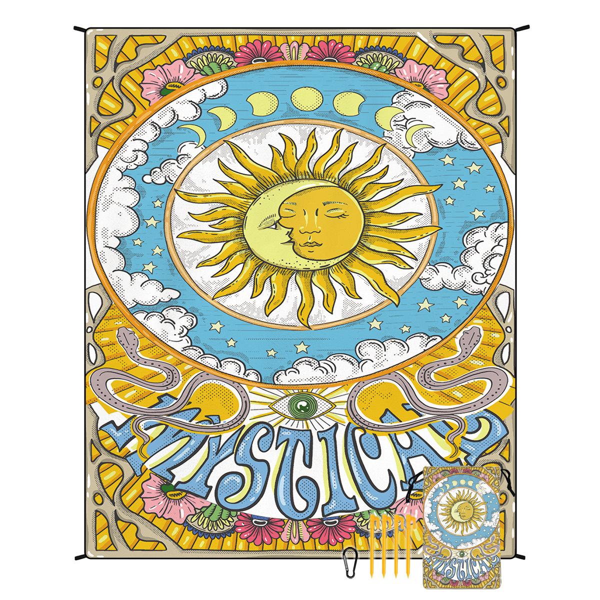 

Пляжные коврики Sun God Коврики для пикника на открытом воздухе Кемпинговые одеяла Быстросохнущие Влагостойкие коврики с защитой от брызг 180*220