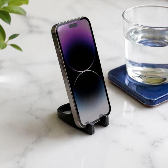 Compact Phone Stand 3D Printed Holder, Space-saving Mobile Vertical Portable Lightweight for Desk Cafe