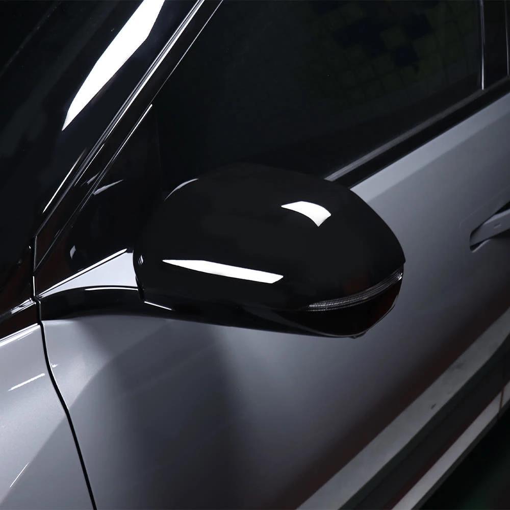 Black Mirror Cover For Kia EV3 2025 Exterior Rear View Mirror Cap Cover Carbon Fiber Decoration Exterior Rear View Mirror Covers