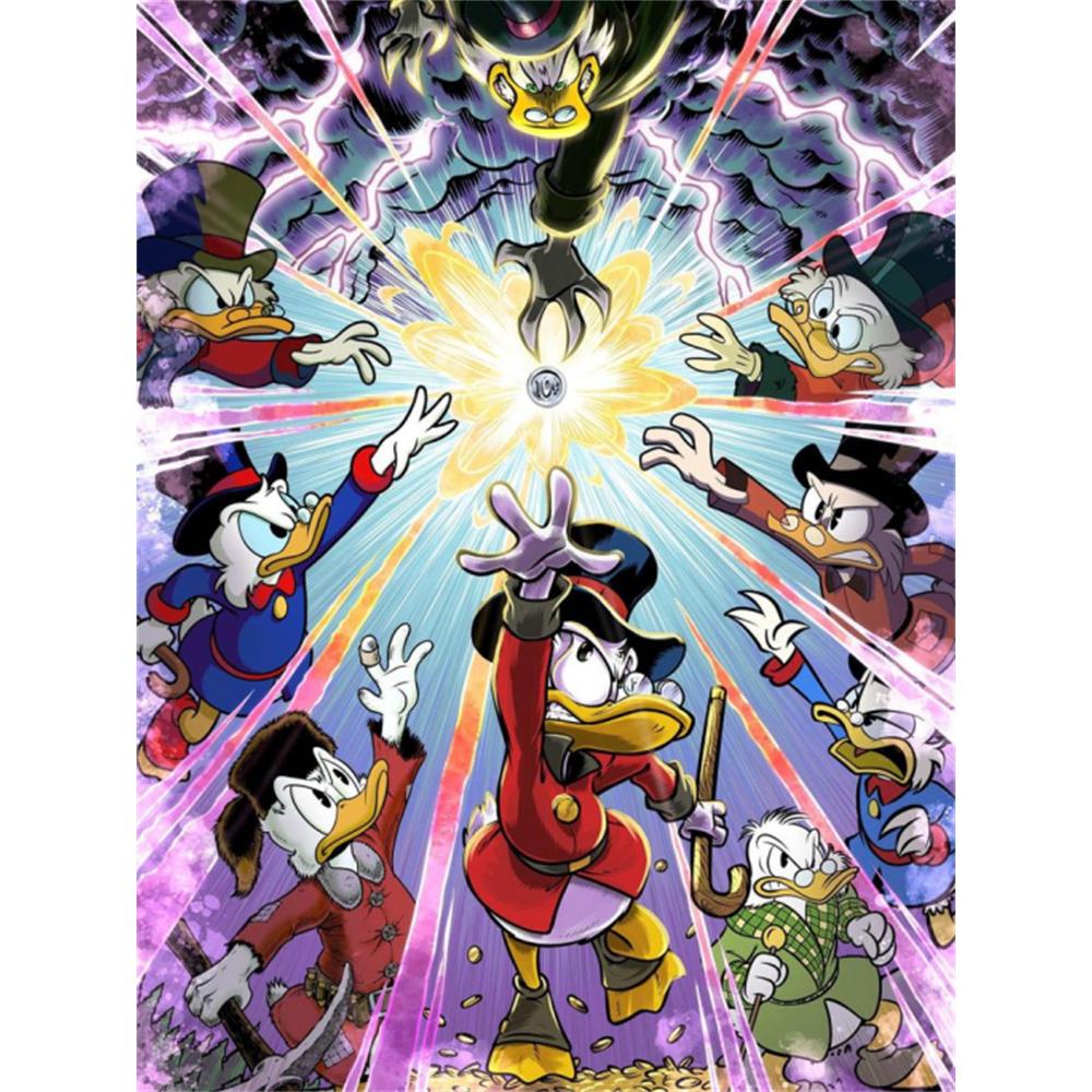 

Disney 5D DIY Diamond Painting Scrooge McDucks Timeless Showdown Cartoon Full Diamond Mosaic Art Wall Decoration Set Round 20x30cm