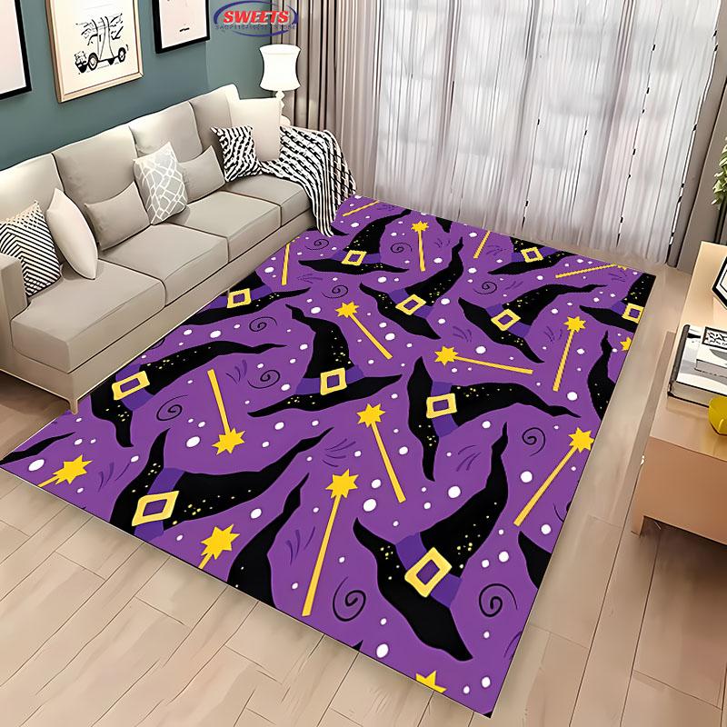 3D Magic Props Pattern Magic Hat Wand Floor Rug Carpet for Living Room Bedroom Sofa Mat Kitchen Doormat Non-slip Floor Mat Gift