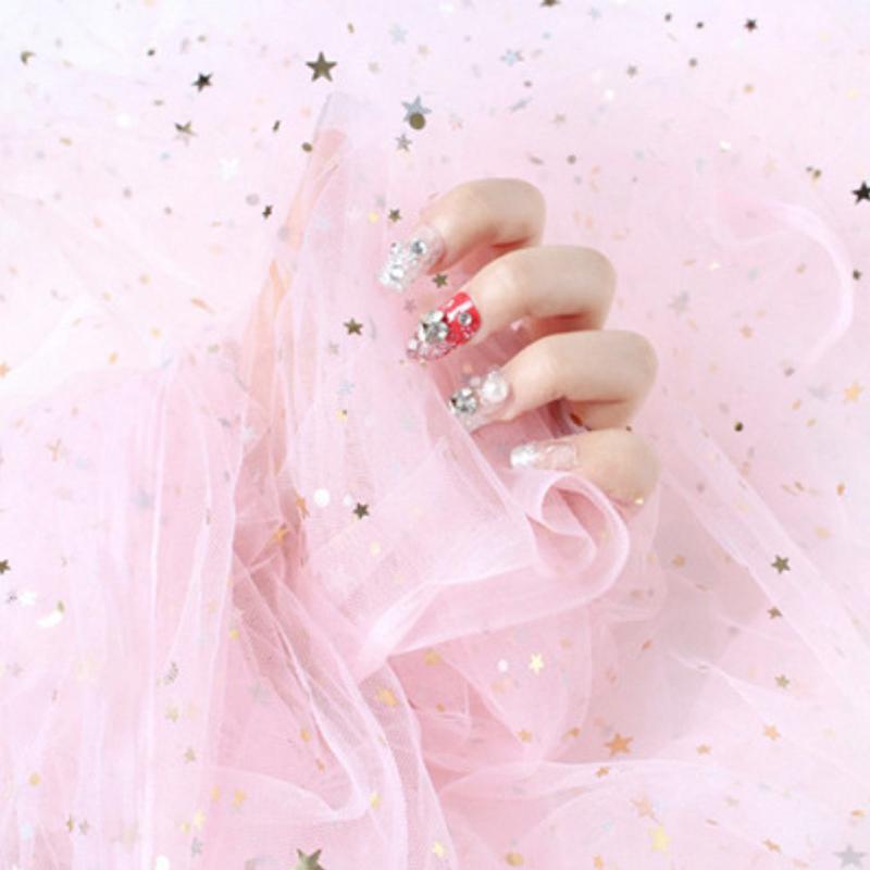 Nail Photos Shooting Props Gauze With Starry Sky Photography Background Tulle Items Fotografia Backdrops Decoration Materials