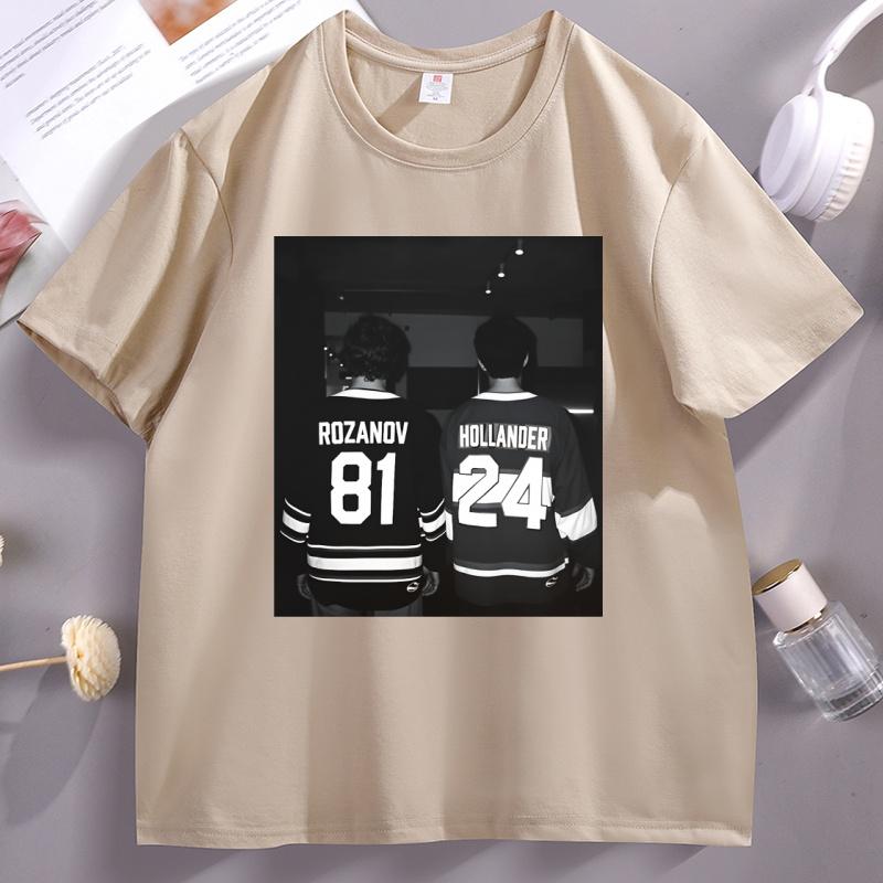 Erhitztes Rivalitat T Shirt Hudson Williams Connor TShirt Casual Round Neck Short Sleeve Ilya Rozanov Shane Hollander Tshirt