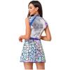Womens Halloween Alien Astronaut Costume Gradient Sequin Metallic Shiny A-Line Dress