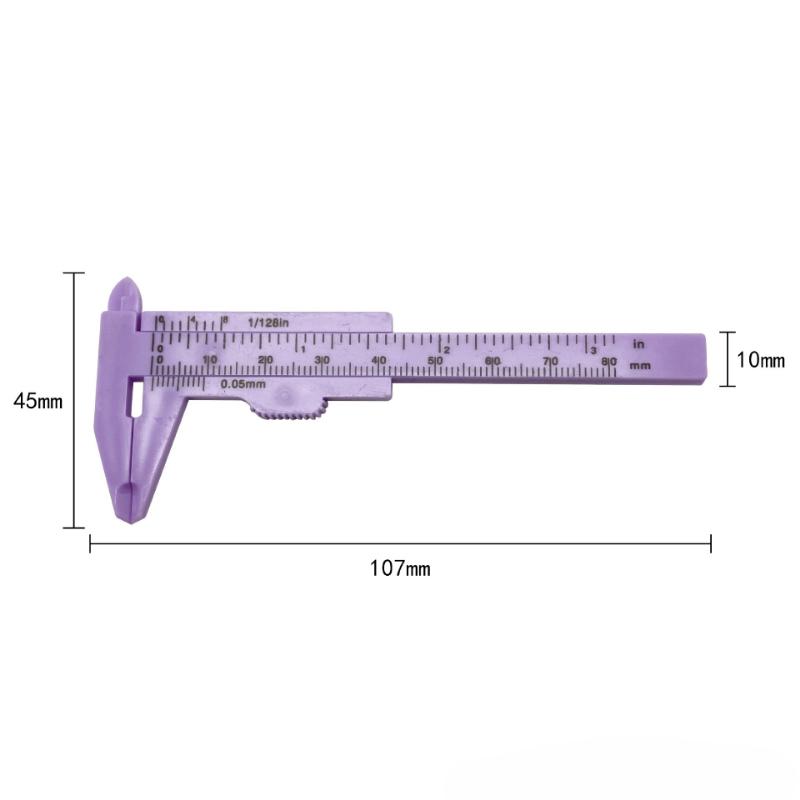 Portable 80mm Plastic Eyebrow Measuring Vernier Caliper Tattoo Microblading Caliper Ruler Permanent Makeup Measurement Tools