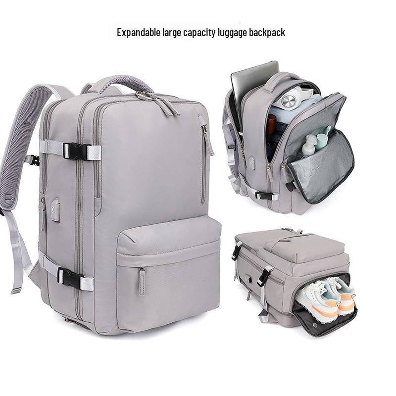 Unisex Expandable Travel Backpack with Large Capacity and Laptop Compartment