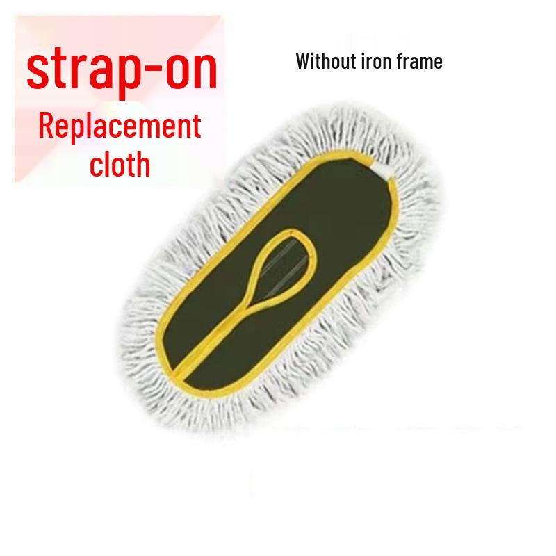 Large Cotton Yarn Flat Mop for Hotels and Malls - Long-Handle Dust Cleaner