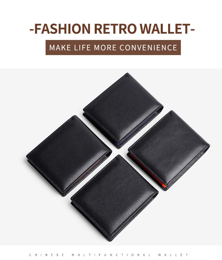 Men's Genuine Leather RFID Blocking Multi-Card Wallet with Coin Purse