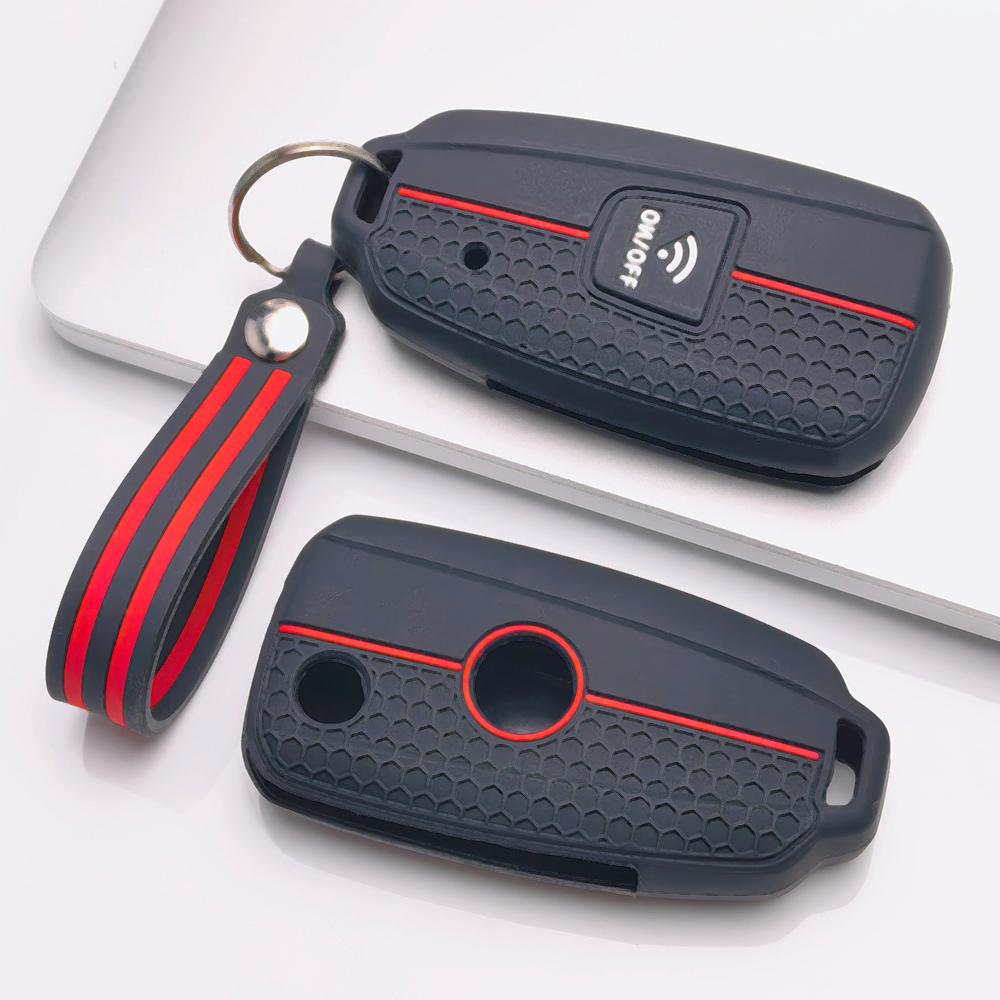 Soft Silicone Moto Key Fob Case for Yamaha TMAX 530 DX SX XMAX 300 NMAX 155 Aerox 155 MT 07 Honeycomb Texture Racing Stripe Scooter Key Fob Protector