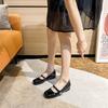 Scarpe Mary Jane retro stile fata da donna primavera e autunno nuove in vernice fibbia dorata piccola ballerine interne con rialzo