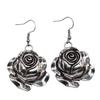 Circle Frame Flowers Dangle Earrings Romantic Floral Female Drop Jewelry