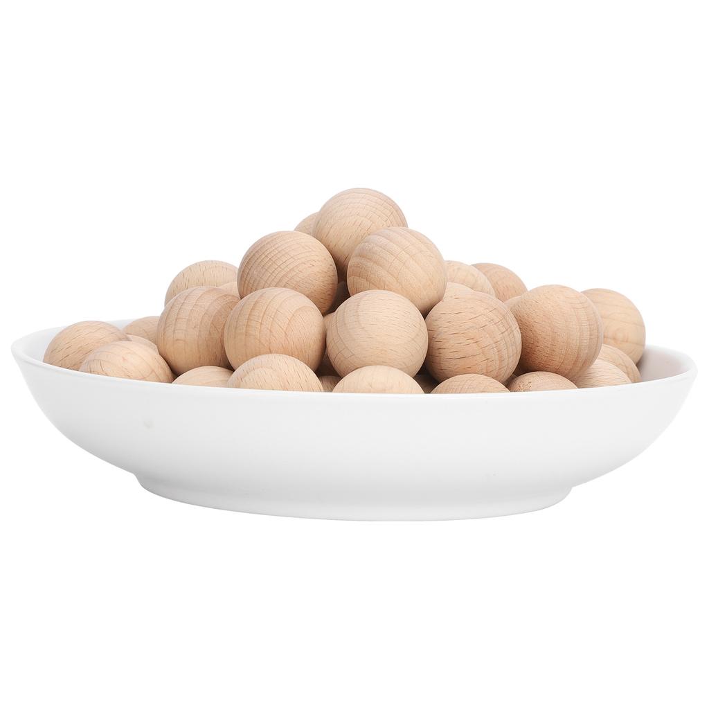 50Pcs Wooden Round Balls Unfinished Beech DIY Creativity Hand Made Craft Supplies