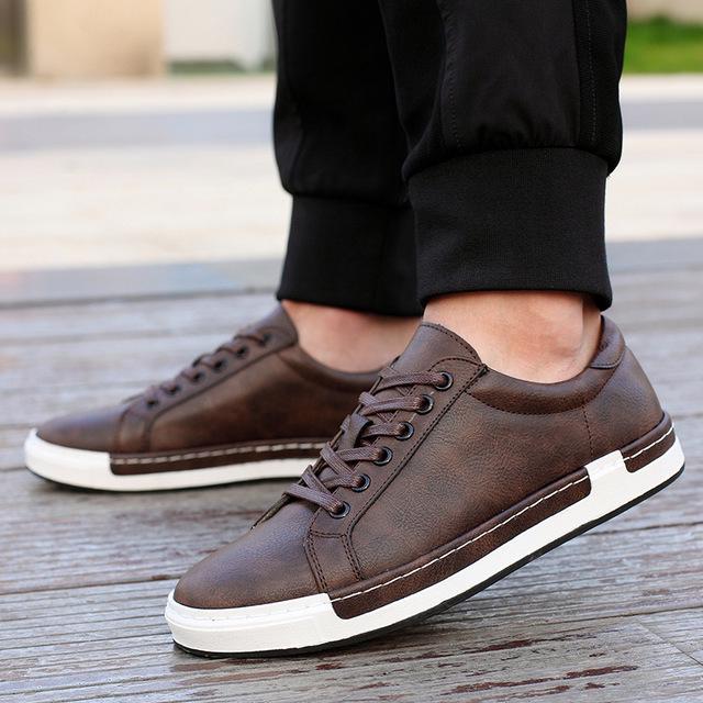 Große Größe 47 48 Neue Herren Qualität Freizeitlederschuhe Herbst Sneakers Herren Koreanische Sportschuhe Zapatillas Hombre