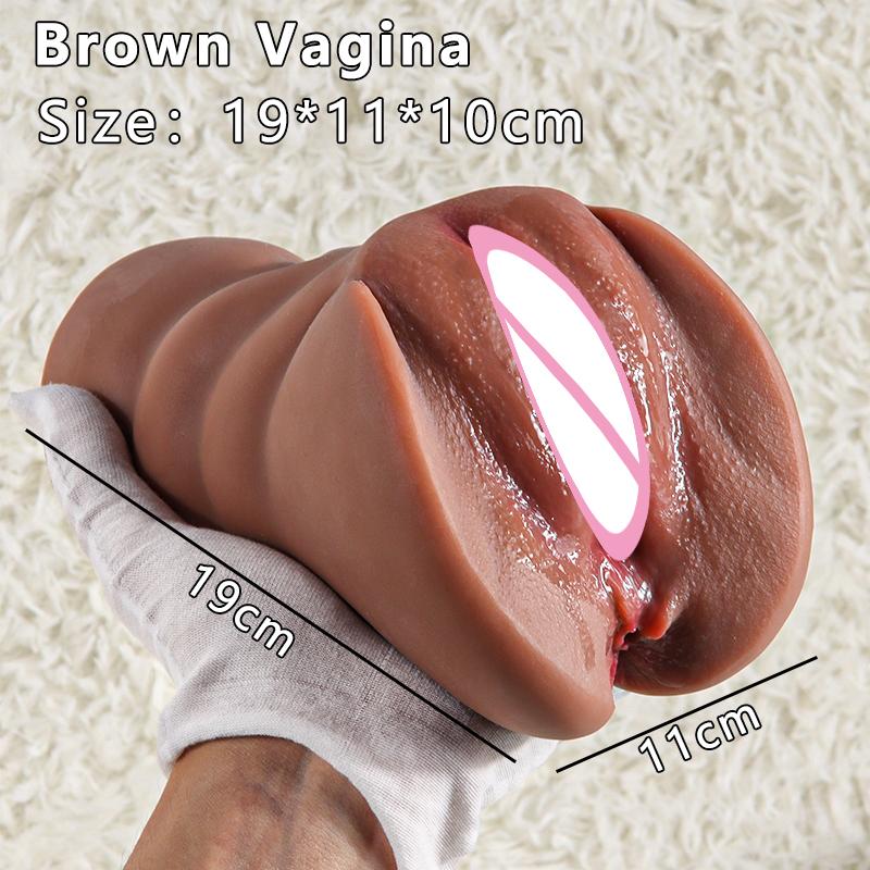 18 Sex Toy Masturbator for Man Pocket Pusssy Silicone Brown Vaginal Realistic Vagina Vacuum Suction Penis Massager Sex Shop
