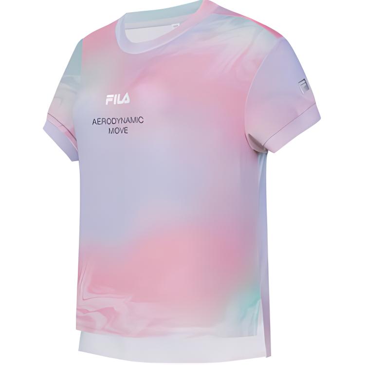 

Fila Женская футболка для фитнеса свободного кроя с круглым вырезом, вязаная, с коротким рукавом, топы A11W431106F-ZA S