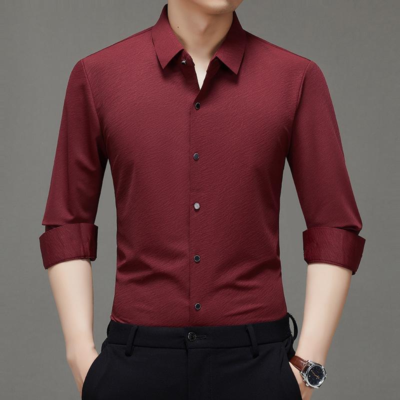 Autumn Men's Long-sleeved Shirt High-end Middle-aged and Young Men's Clothing Casual and Comfortable Dad Clothing